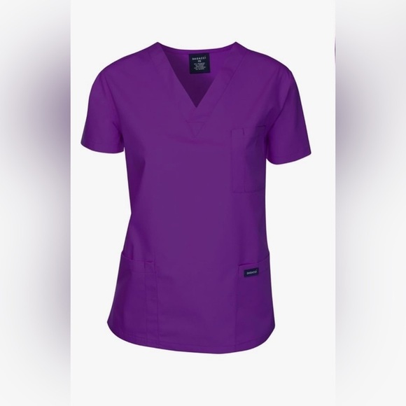 Cherokee Tops - NWT- Medical scrub Cherokee  Purple V-Neck Scrub Top
XSMALL—TOP ONLY